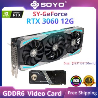 SOYO Full New RTX 3060 12GB GDDR6 NVIDIA GPU 192bit DP*3 PCI Express X16 4.0 Gaming Video Graphics Card Desktop Computer Card 1