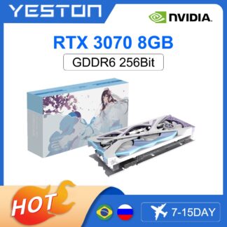 YESTON New RTX3070 rtx 3070 8G 8GB Graphics Card 14Gbps 8+8PIN 8NM 256bit GDDR6 GPU NVIDIA Video Card GPU Gaming placa de vídeo 1
