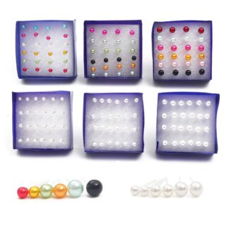 12pairs/set White Simulated Pearl Stud Earrings Set For Women Jewelry Piercing Ball Plastic Earrings kit Bijouteria brincos 1