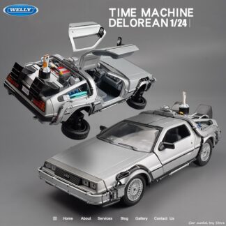 Welly 1:24 Back To The Future Time Machine Diecast Alloy Model Car DMC-12 Delorean Metal Toy Car Gift Collection Car Model B186 1