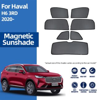 For GWM Haval H6 3RD Gen 2021 2022 2023 Magnetic Car Sunshade Shield Front Rear Windshield Curtain Side Window Sun Shade Visor 1