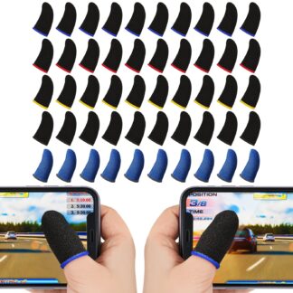 Mobile Game Controller Finger Sleeve Sets,Anti-Sweat Breathable Touchscreen Finger Sleeve for PUBG/Mobile Legends/Knives Out*10 1