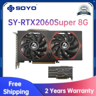 SOYO New RTX 2060 Super Graphics Card 8GB 256Bit GDDR6 Gaming Video Card for PCIE PCI-E3.0 16X HDMI+DP+DVI HD slots 1