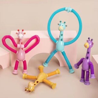 Children Suction Cup Giraffe Toys  Relief Telescopic Giraffe Toy Sensory Bellows Toys Anti-stress Squeeze Toy Toy  Kawaii 1