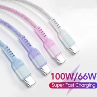 66W USB C Charging Cable 1.2M 2M for Huawei Honor P40 P30 Pro Samsung Xiaomi Super Fast Cord Mobile Phone USB C Type-C Cable 1
