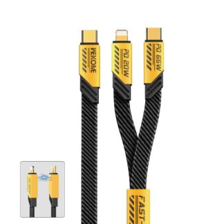 WEKOME Type C Fast Charging Cable USB to Type C Lightning Magnetic 2-in-1 Mecha Style for iPhone iPad Samsung Xiaomi MacBook Pro 1